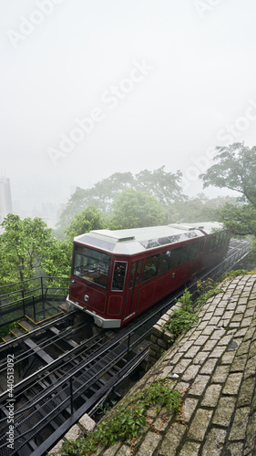 the tram to the peak in hong kong