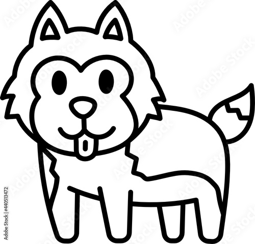siberian husky doodle icon