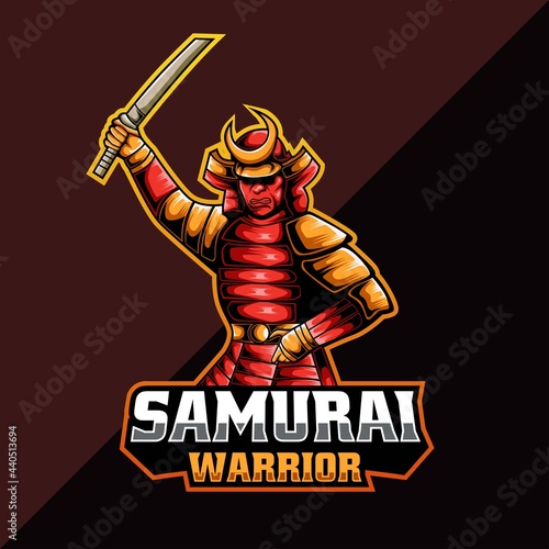 samurai warrior e-sport mascot style