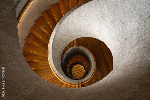 spiral staircase in the old house