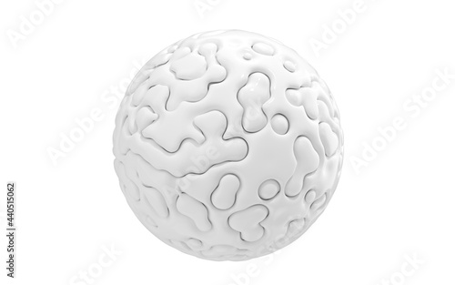 A sphere of flowing creativity with white background  3d rendering.