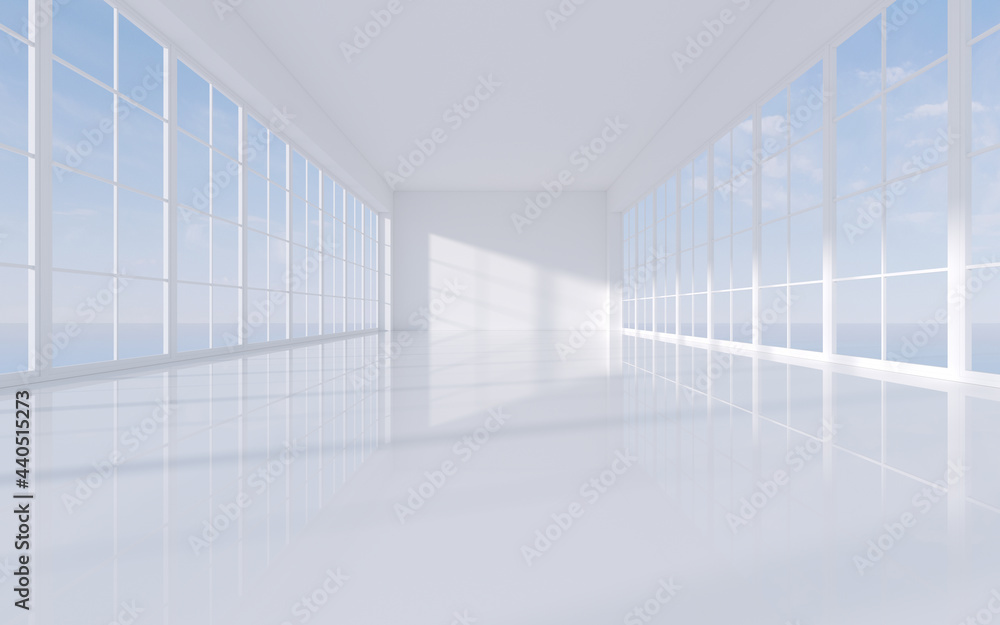 The white empty room, 3d rendering. The white empty room, 3d rendering.