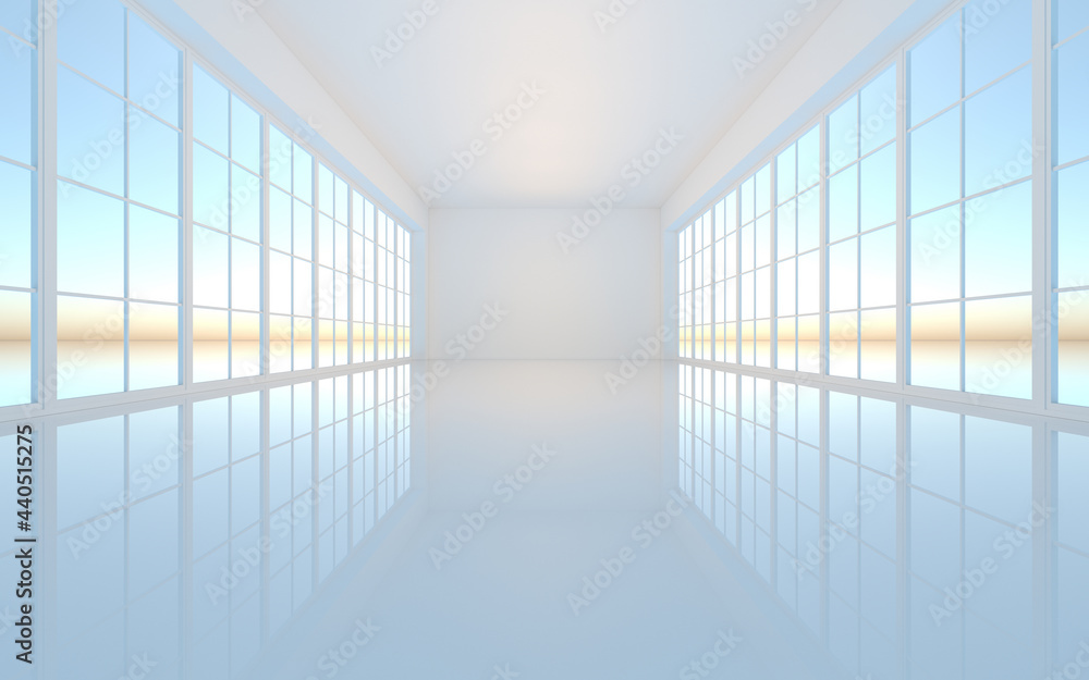 The white empty room, 3d rendering. The white empty room, 3d rendering.