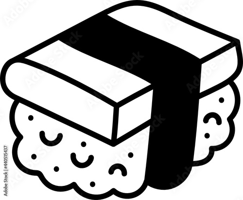tamago sushi doodle icon
