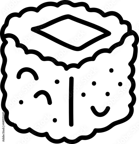 maki sushi roll doodle icon