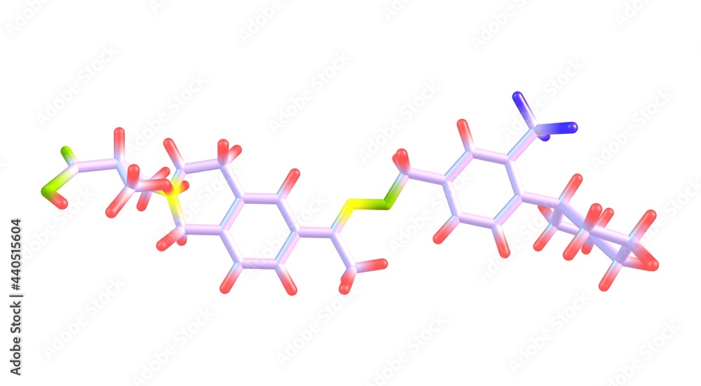 Siponimod molecular structure isolated on white Siponimod molecular structure isolated on white