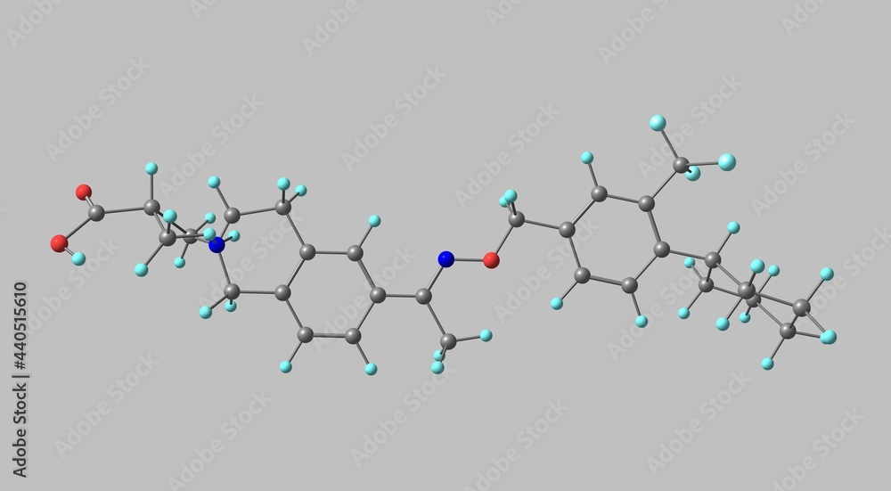 Siponimod molecular structure isolated on grey Siponimod molecular structure isolated on grey