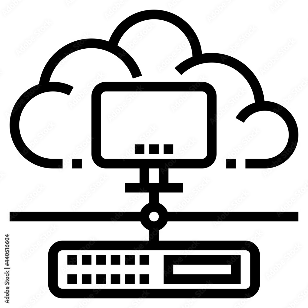 Cloud network outline style icon Cloud network outline style icon