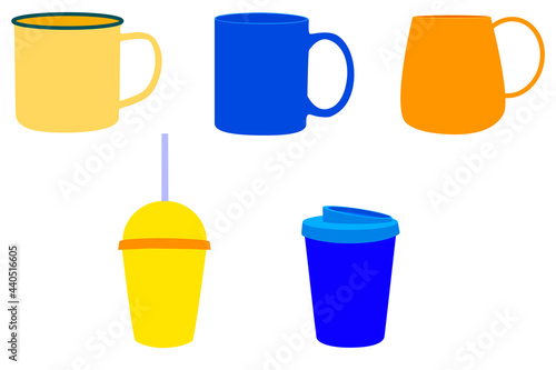 flat cup object illustration can be used as an additional object in your project