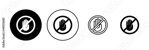 Stop icon set. stop road sign. hand stop icon vector