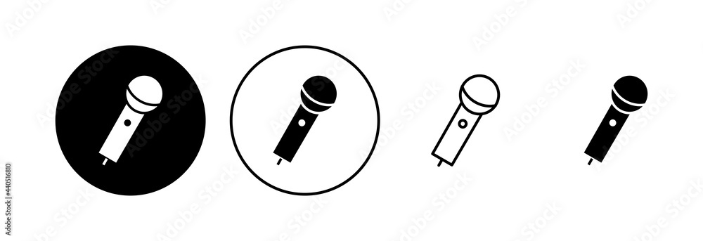 Microphone icon set. karaoke icon vector Microphone icon set. karaoke icon vector