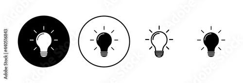 Lamp icon set. Light bulb icon vector. idea symbol.