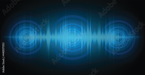 Sound waves oscillating dark light