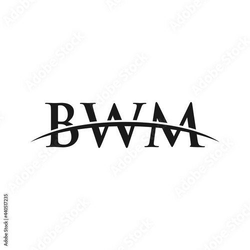 BWM initial swoosh horizon, letter logo designs inspiration for business
