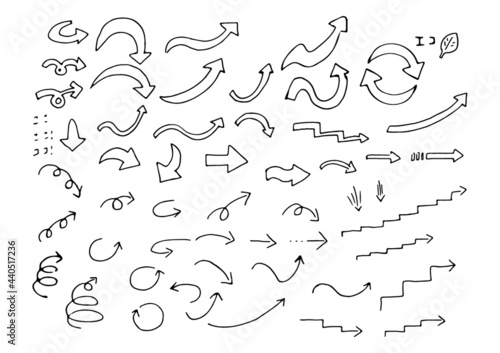 手書きの矢印、線画