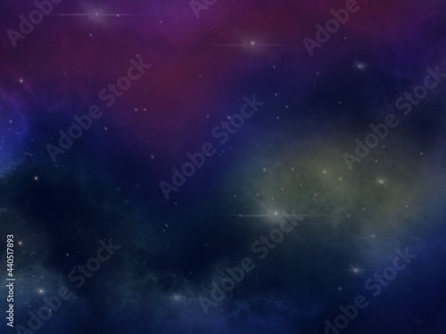 night scenery with colorful and light milky way full of stars in the sky