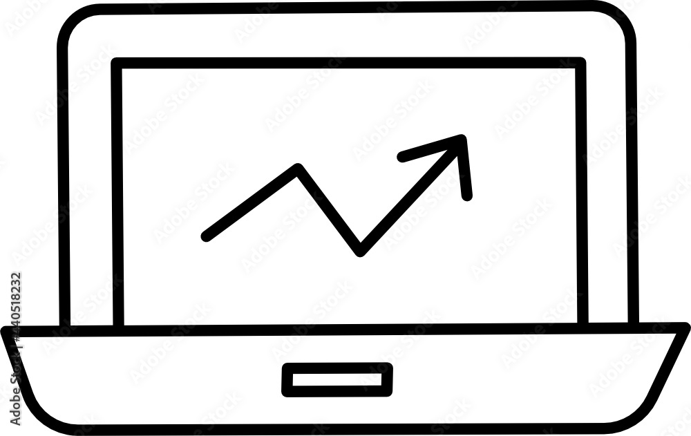laptop growth doodle icon laptop growth doodle icon