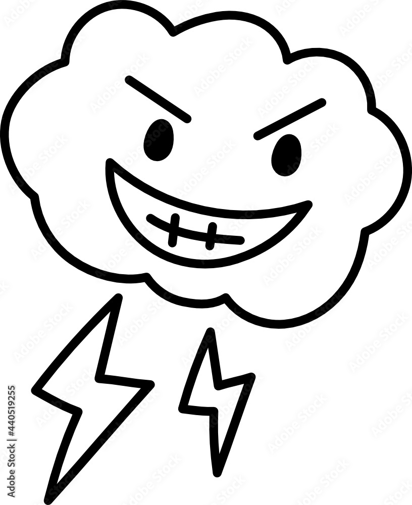 lightning cloud doodle icon lightning cloud doodle icon