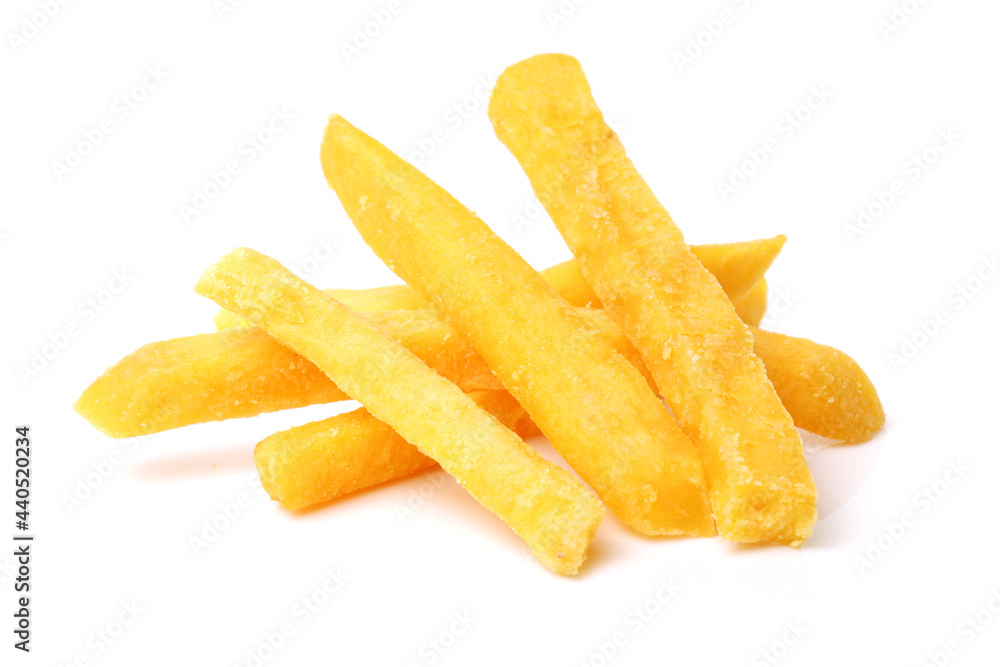 french fries on white background french fries on white background