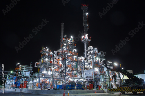 Wallpaper Mural Night scene of oil refinery plant and power plant of Petrochemistry industry Torontodigital.ca