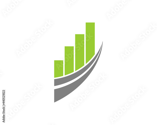 Chart growth up on the asphalt roadway