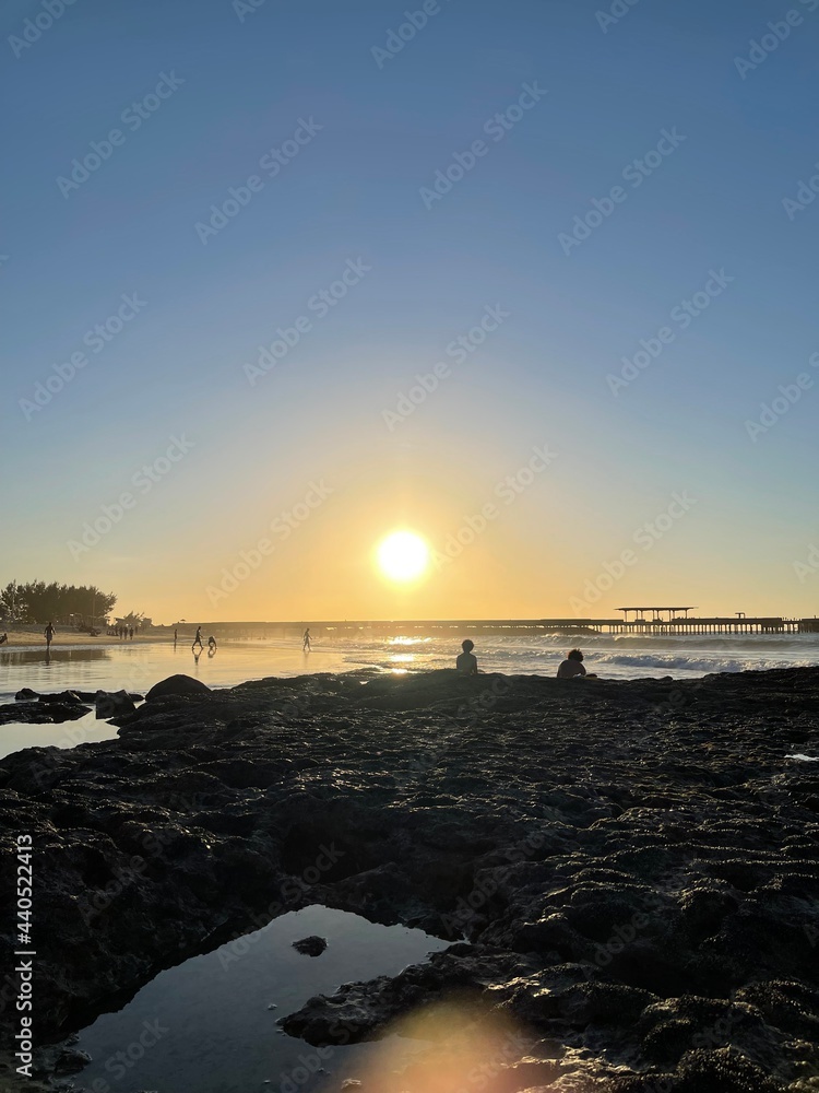 sunset over the river