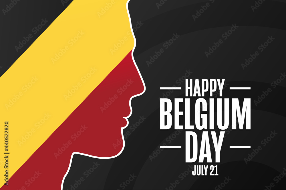 Happy Belgium National Day. July 21. Holiday concept. Template for background, banner, card, poster with text inscription. Vector EPS10 illustration.