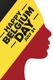 Happy Belgium National Day. July 21. Holiday concept. Template for background, banner, card, poster with text inscription. Vector EPS10 illustration.