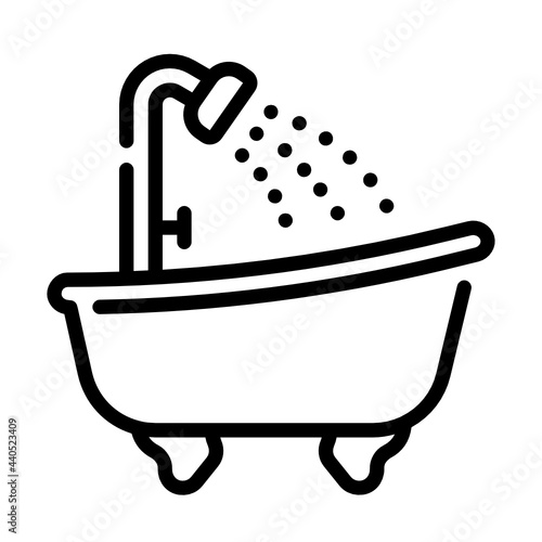 bathtub line icon