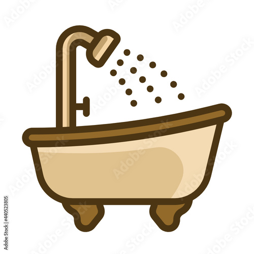 bathtub two tone icon