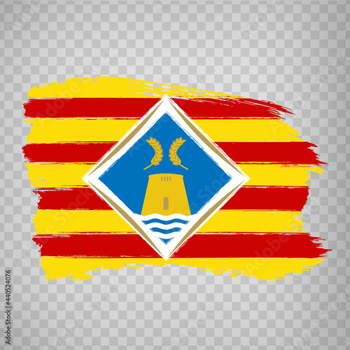 Flag of  Formentera brush strokes. Flag Formentera of the Balearic Islands on transparent background for your web site design,  app, UI. Kingdom of Spain. Stock vector.  EPS10. photo