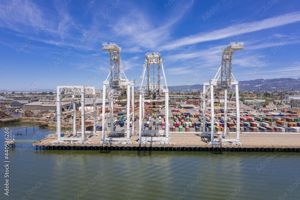 Port of Oakland from Above During the Day