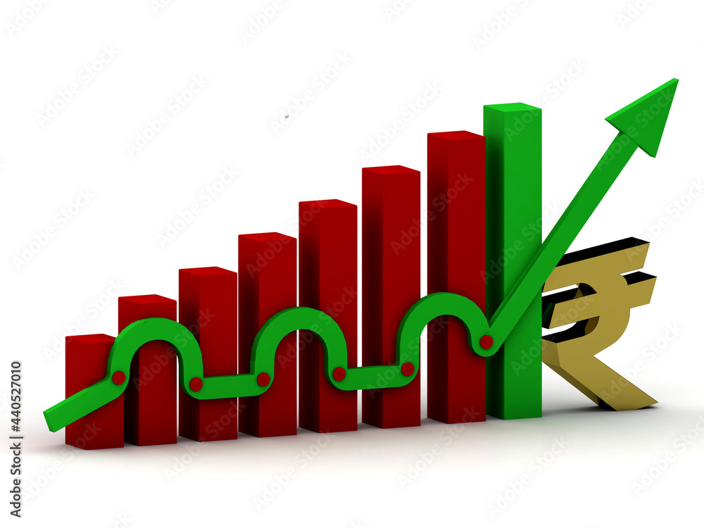 3d rendering Stock market online business concept. business Graph with dollar sign 3d rendering Stock market online business concept. business Graph with dollar sign