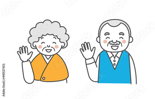 おじいさんとおばあさんのイラスト