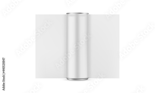 Glossy Drink Can Mockup with Blank Finish for Your Design, Isolated on White Background. Vector Illustration