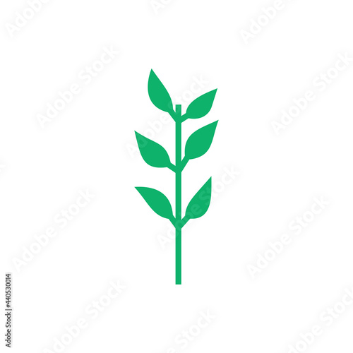 Seedling icon. Green growing tree on white © kbel