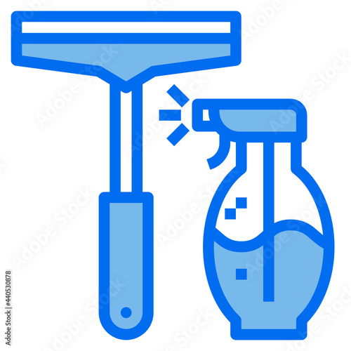 Wiper blue line icon