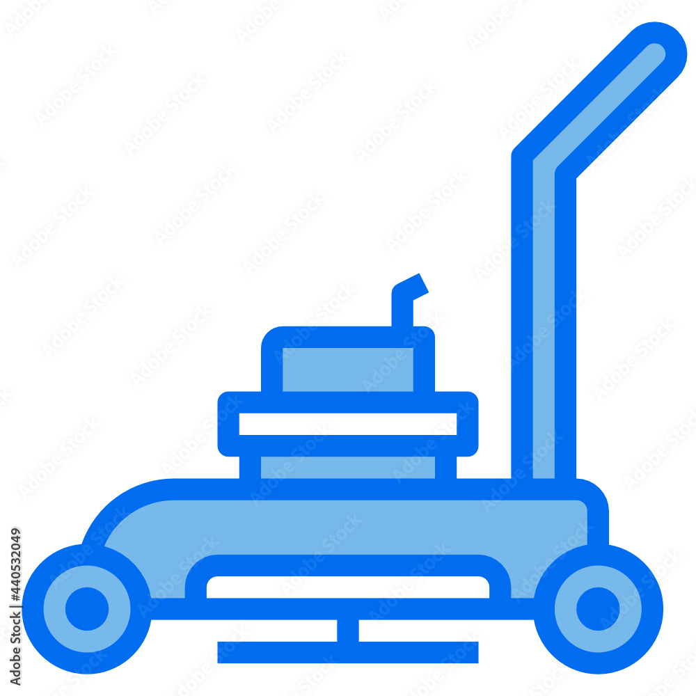 Obraz premium Lawn Mower blue line icon