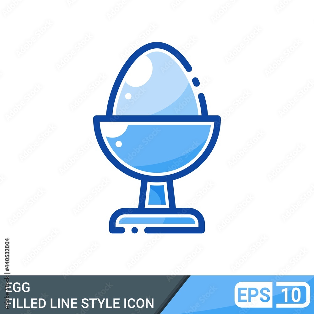 egg filled line style icon isolated on white background. EPS 10 egg filled line style icon isolated on white background. EPS 10