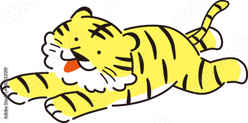 飛び越える虎(2022年年賀状素材・寅)