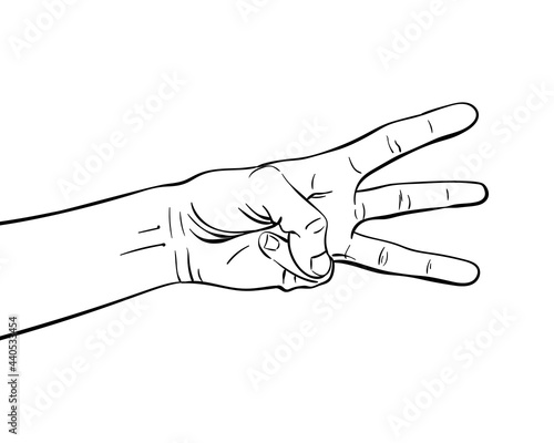 hand vector sketch isolated drawing
