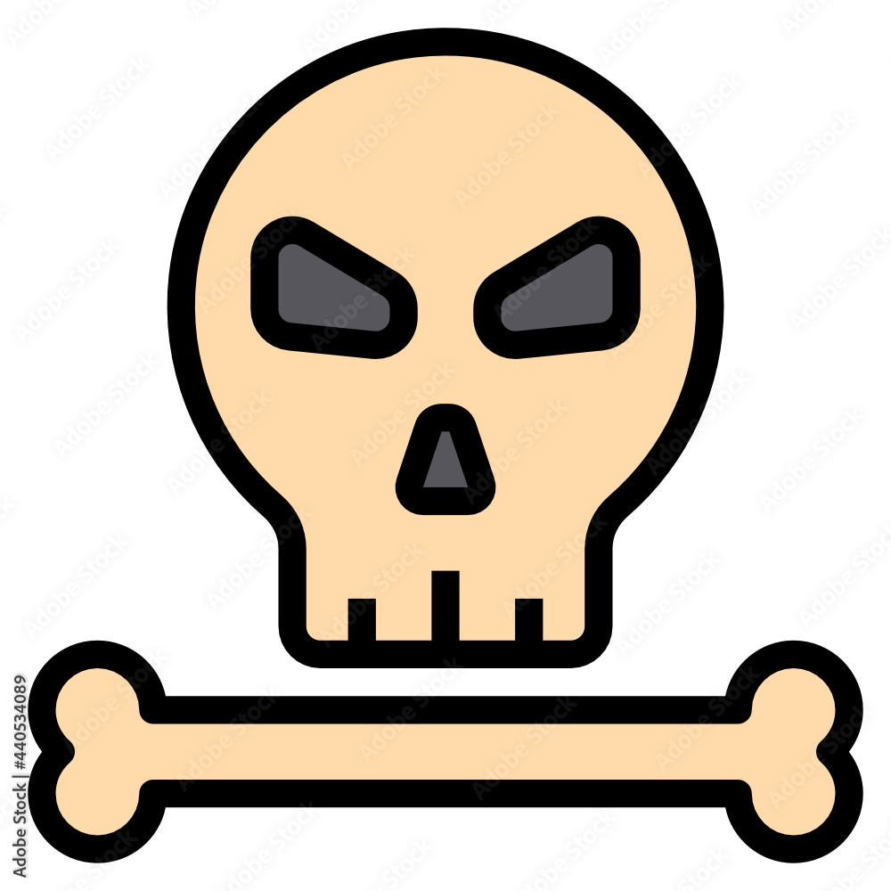 skull line icon