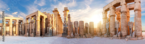 Ancient Luxor Temple view, sunset panorama, Egypt