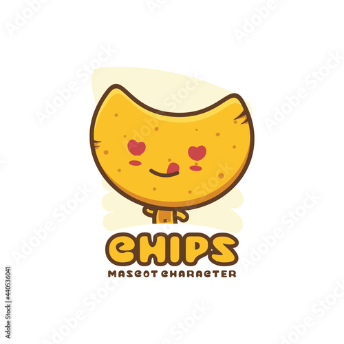 cute chips mascot character