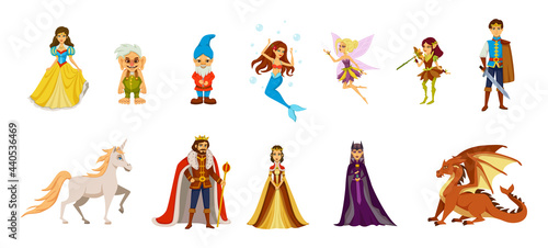 Fairy Tale Characters Cartoon Icon Set