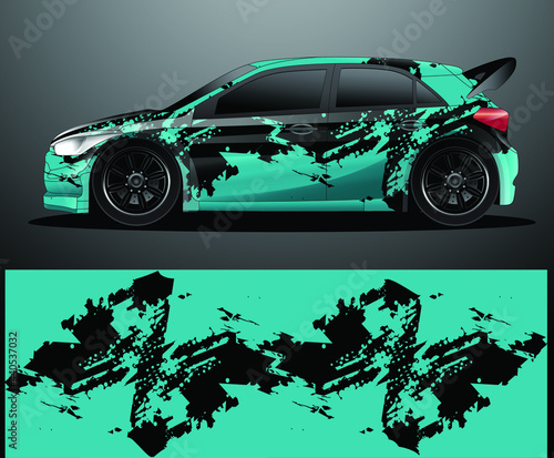 Rally car decal graphic wrap vector, abstract background