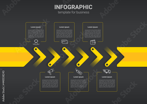 Steps timeline business process infographics element template design