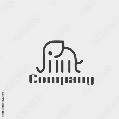 Line elephant logo design