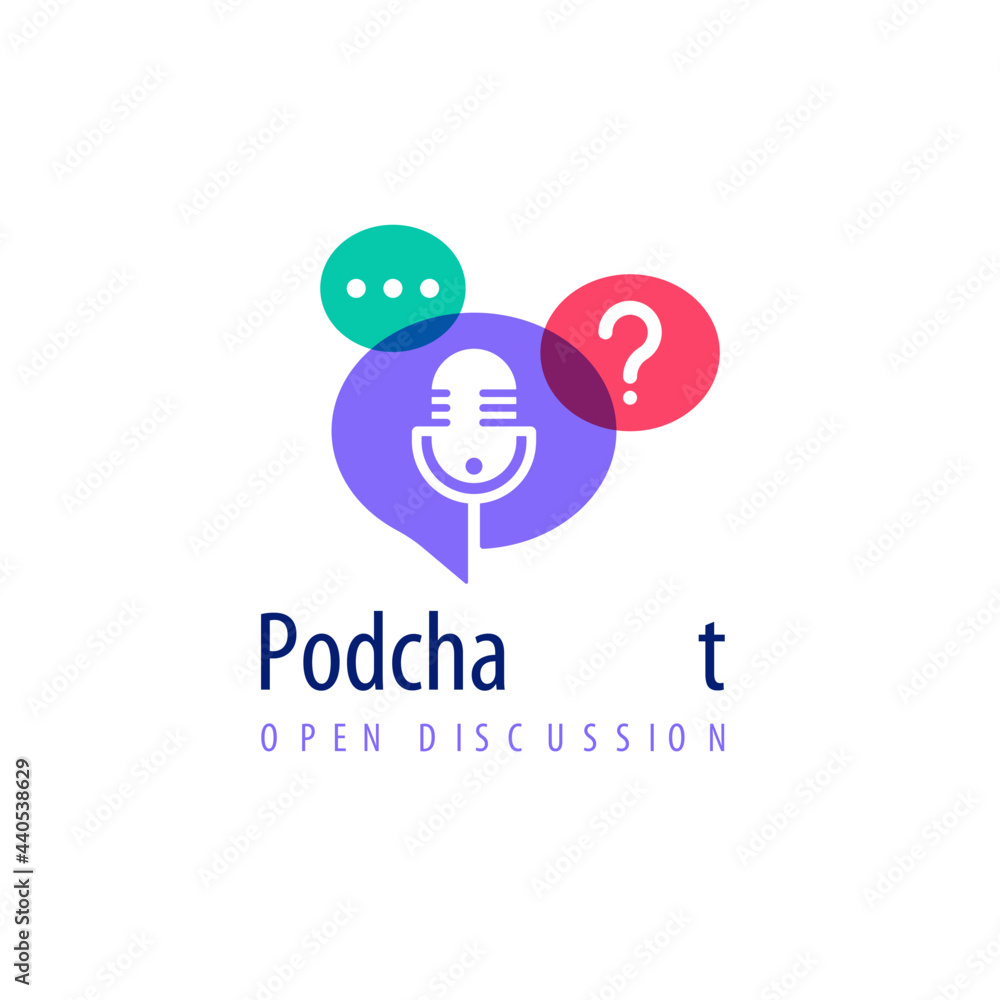 overlapping color bubble chat podcast logo overlapping color bubble chat podcast logo