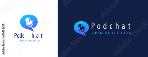 bubble chat podcast logo.